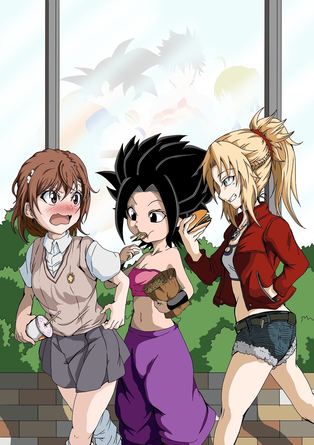 Toaru Kagaku no Railgun & Dragon Ball Super & Fate/Apocrypha - Girls Day Out - Misaka, Caulifla, & Mordred (Doujinshi)