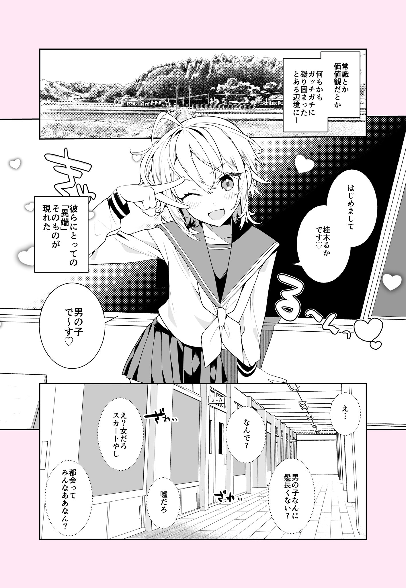 The Beginning of a Battle With a Cross-Dressing Transfer Student!
