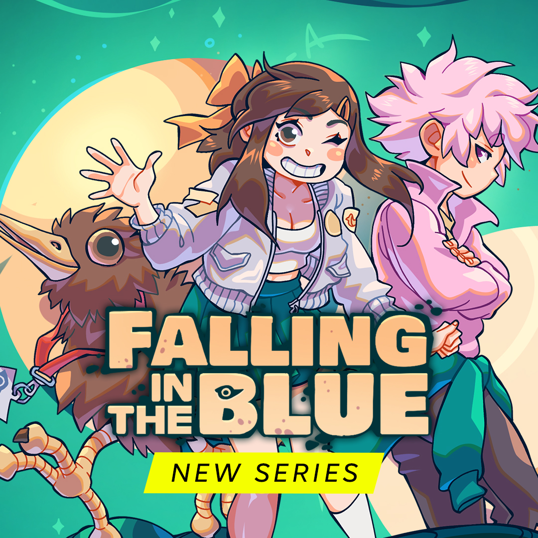 Falling in the blue